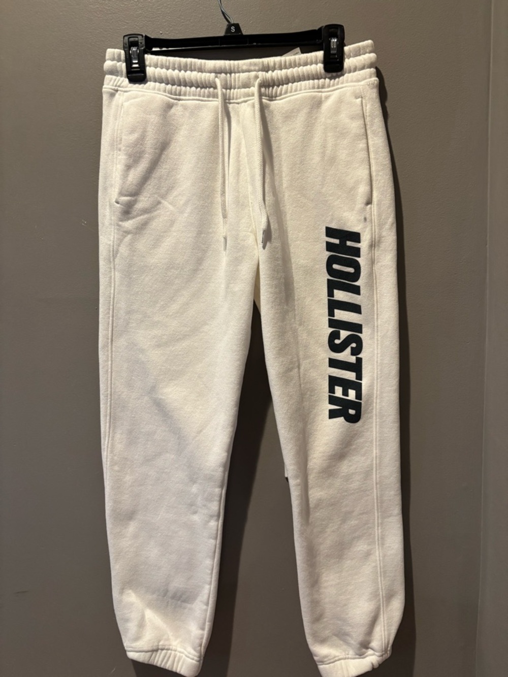Hollister Graphic Men's White Fleece Jogger Pants